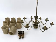  Vereinigte Werkst tten M nchen Rare Mid Century Eight Armed Chandelier by Vereinigte Werkst tten Germany 1950s - 4732920