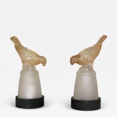  Verlys Glass Pair of Fine French Art Deco Bird Night Lights in Molded Glass by Verlys - 4225557
