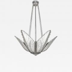  Verrerie des Hanots French Art Deco Chandelier Signed by Hanots - 3973253