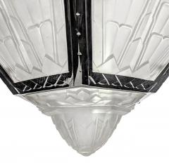  Verrerie des Hanots French Art Deco Geometric Chandelier Signed by Hanots - 3941858
