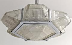  Verrerie des Hanots French Art Deco Pendant Chandelier by Hanot - 3941506