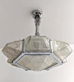  Verrerie des Hanots French Art Deco Pendant Chandelier by Hanot - 3941512