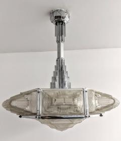  Verrerie des Hanots French Art Deco Pendant Chandelier by Hanot - 3941513