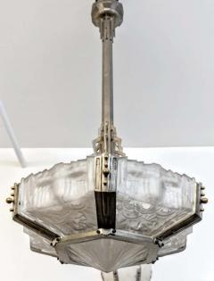  Verrerie des Hanots French Art Deco Pendant Chandelier by Hanots - 3941730