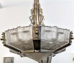  Verrerie des Hanots French Art Deco Pendant Chandelier by Hanots - 3941731