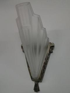  Verrerie des Hanots Pair of French Art Deco Wall Sconces by Hanots - 3941991