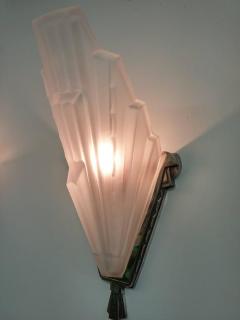  Verrerie des Hanots Pair of French Art Deco Wall Sconces by Hanots - 3941992