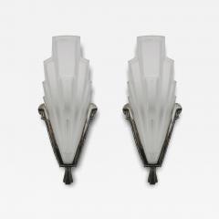  Verrerie des Hanots Pair of French Art Deco Wall Sconces by Hanots - 4279014