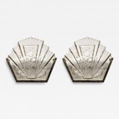  Verrerie des Hanots Pair of French Art Deco Wall Sconces signed by Verrerie des Hanots - 4279016
