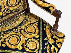  Versace Gianni Versace Fabric Louis XVI Style Armchairs Walnut France 20th c  - 4590530
