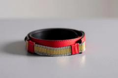  Versace Gianni Versace S r l Gianni Versace Red Leather Womens Belt with Metal Details - 3626205