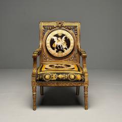  Versace Louis XVI French Arm Chair Versace Fabric Giltwood France 1960s - 3480873