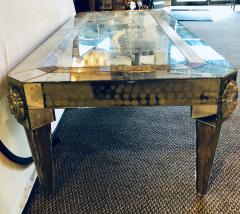  Versace Versace Style Mirrored Cocktail Low or Coffee Table Etched Glass Palatial  - 2992144