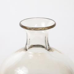  Vetri Murano Mid Century Hand Blown Clear and Smoked Murano Glass Vase signed Vetri Murano - 4265861