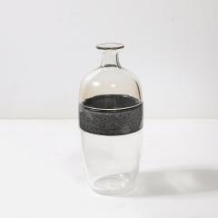  Vetri Murano Mid Century Hand Blown Clear and Smoked Murano Glass Vase signed Vetri Murano - 4265862