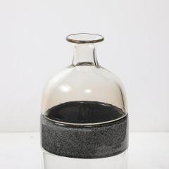  Vetri Murano Mid Century Hand Blown Clear and Smoked Murano Glass Vase signed Vetri Murano - 4265864