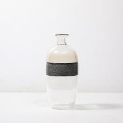  Vetri Murano Mid Century Hand Blown Clear and Smoked Murano Glass Vase signed Vetri Murano - 4265873