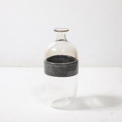  Vetri Murano Mid Century Hand Blown Clear and Smoked Murano Glass Vase signed Vetri Murano - 4265874
