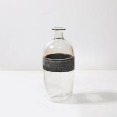  Vetri Murano Mid Century Hand Blown Clear and Smoked Murano Glass Vase signed Vetri Murano - 4265875