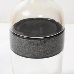  Vetri Murano Mid Century Hand Blown Clear and Smoked Murano Glass Vase signed Vetri Murano - 4265876