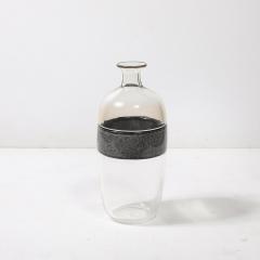  Vetri Murano Mid Century Hand Blown Clear and Smoked Murano Glass Vase signed Vetri Murano - 4265877