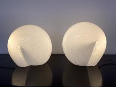  Vetri Murano Pair of Murano Glass Shell Lamps Italy 1970s - 2463003