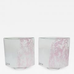  Vetri Murano RARE PAIR OF PINK AND WHITE CONFETTI MURANO VETRI GLASS LAMPS - 2343592