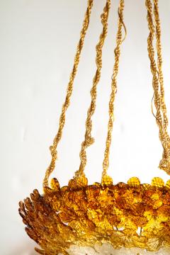  Vetri Murano Vintage Murano Floral Amber Chandelier - 1180556