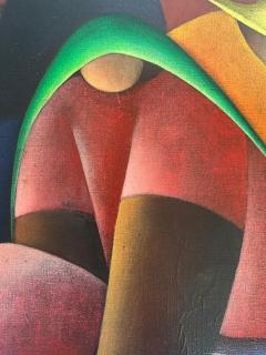  Victor Manuel Cancino 1970s Victor Manuel Cancio Abstract Painting At the Market Mexico - 3590126