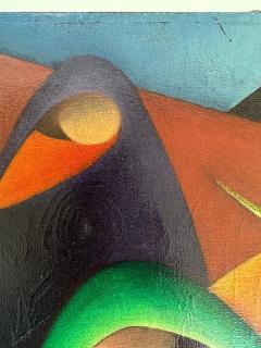  Victor Manuel Cancino 1970s Victor Manuel Cancio Abstract Painting At the Market Mexico - 3590129