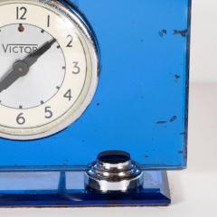  Victor Three Piece Art Deco Machine Age Cobalt Mirror and Chrome Desk Set by Victor - 1580702