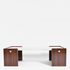  Villandry walnut and travertine coffee table Barracuda Edition  - 4547675