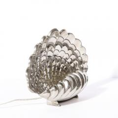  Vincent Garnier Pair of French Art Deco Shell Lamps in Polished Pewter by Vincent Garnier - 2908870
