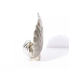  Vincent Garnier Pair of French Art Deco Shell Lamps in Polished Pewter by Vincent Garnier - 2908944