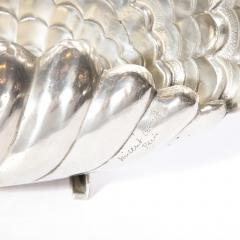  Vincent Garnier Pair of French Art Deco Shell Lamps in Polished Pewter by Vincent Garnier - 2908952