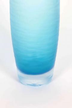  Vincenzo Nason Cie V Nason Battuto Cut Blue Murano Glass Vase circa 1980s 1990s - 3543375