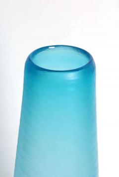  Vincenzo Nason Cie V Nason Battuto Cut Blue Murano Glass Vase circa 1980s 1990s - 3543376