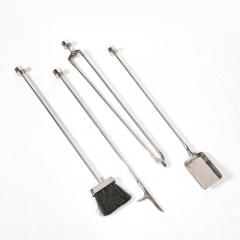  Virginia Metalcrafters VMC Mid Century Polished Nickel Fire Tool Set by Nancy Ruben Virginia Metalcrafters - 3752136