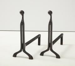  Virginia Metalcrafters VMC Nancy Rubens Modernist Bronze Andirons - 2078992