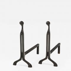  Virginia Metalcrafters VMC Nancy Rubens Modernist Bronze Andirons - 2081622