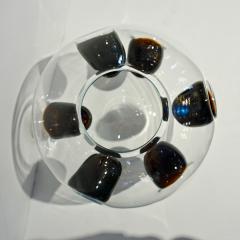  Vistosi 1980s Vistosi Post Modern Purple Wine Color Crystal Murano Glass Round Vase - 2015352