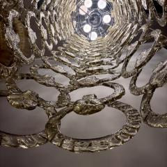  Vistosi 1990s Nickel and Multicolored Murano Glass Cascade Chandelier by Vistosi - 4495072