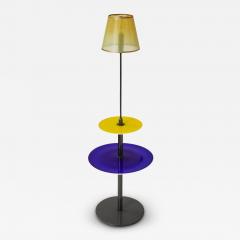  Vistosi Artisan Illuminating Side Table in Steel with Murano Glass Discs 1982 - 2413554