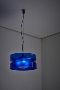  Vistosi Blue Murano Glass Suspension L 134 Lamp by Vistosi 1960s - 4496780