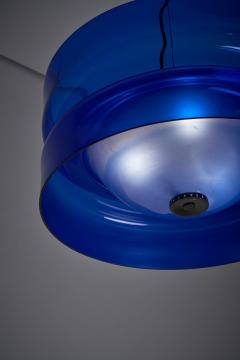  Vistosi Blue Murano Glass Suspension L 134 Lamp by Vistosi 1960s - 4496784