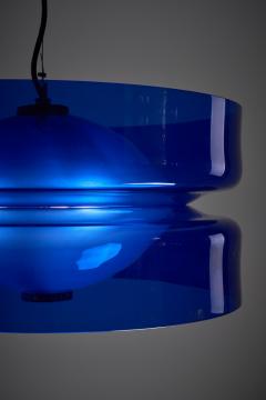  Vistosi Blue Murano Glass Suspension L 134 Lamp by Vistosi 1960s - 4496785