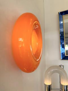  Vistosi Contemporary Pair of Orange Murano Glass Candy Sconces by Vistosi Italy 2010s - 4328872