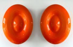 Vistosi Contemporary Pair of Orange Murano Glass Candy Sconces by Vistosi Italy 2010s - 4328876