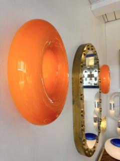  Vistosi Contemporary Pair of Orange Murano Glass Candy Sconces by Vistosi Italy 2010s - 4328882