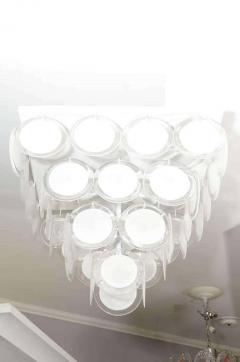  Vistosi Custom White Disc Fixture In the Manor of Vistosi - 3127680